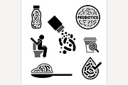 Lactobacillus Probiotics Icons