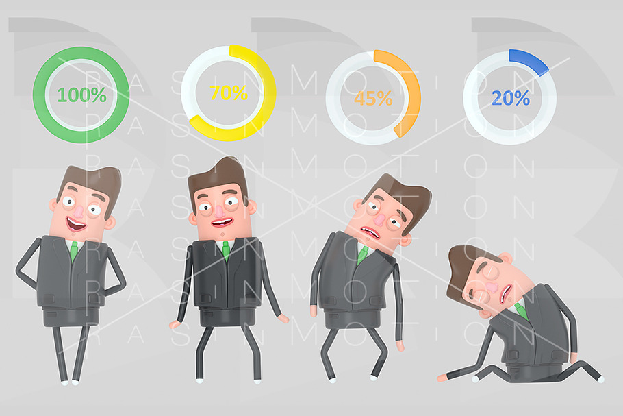Business man wheel percents. Battery in Illustrations - product preview 8