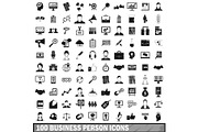 100 business person icons set