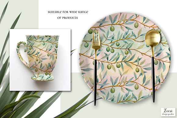Olive Branches Pattern in Patterns - product preview 3