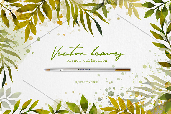 Leaf Branch Collection Clipart in Illustrations - product preview 3