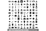 100 psychoanalyse icons set
