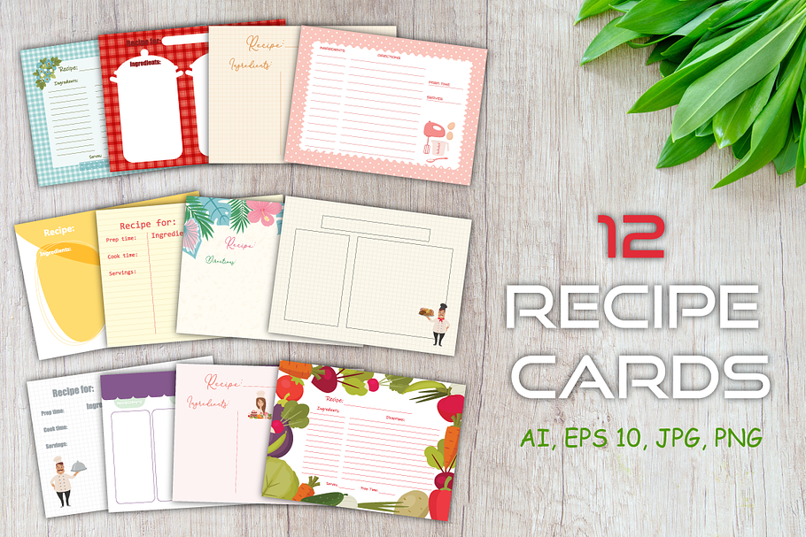 12 Editable Recipe Cards in Card Templates - product preview 8