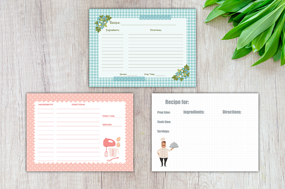 12 Editable Recipe Cards in Card Templates - product preview 2