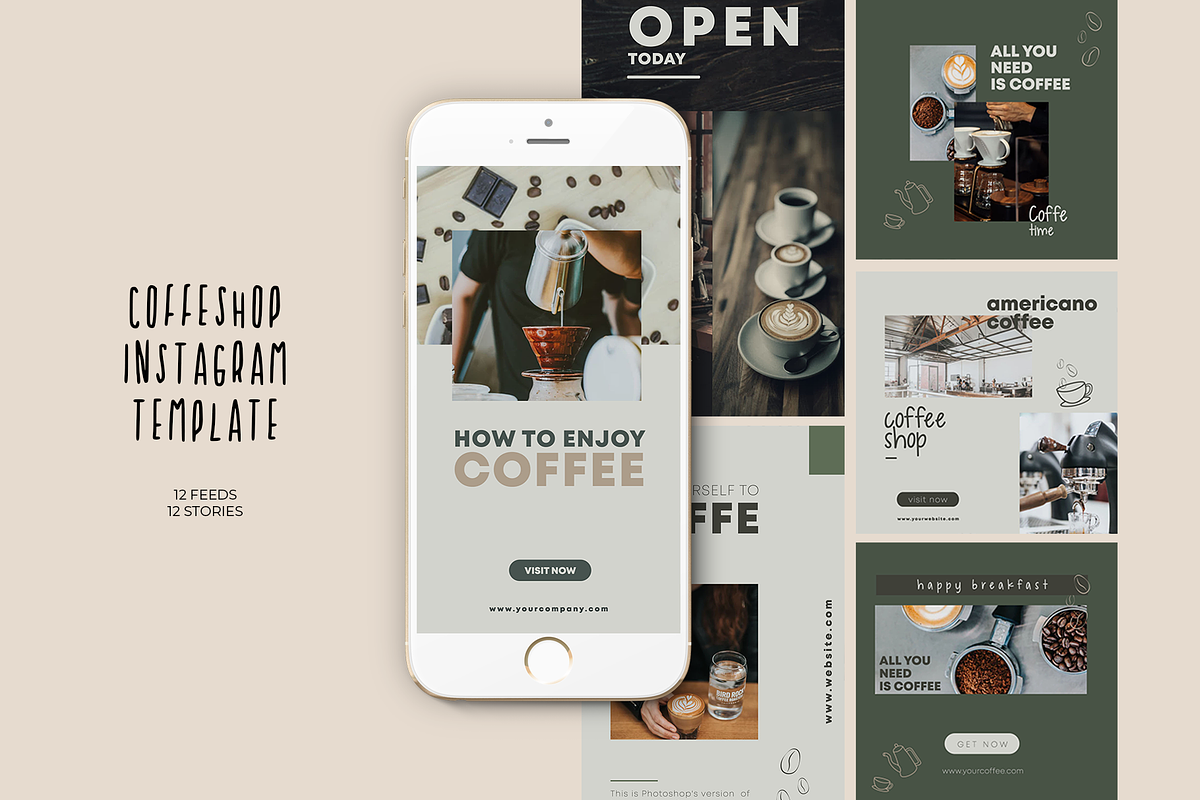 Coffeshop Instagram Templates in Instagram Templates - product preview 8