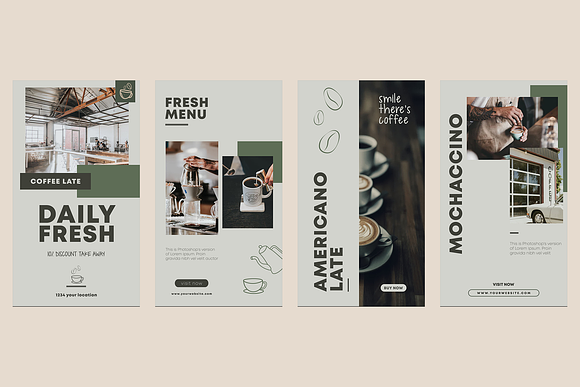 Coffeshop Instagram Templates in Instagram Templates - product preview 3