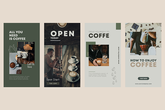 Coffeshop Instagram Templates in Instagram Templates - product preview 4