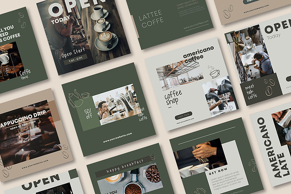 Coffeshop Instagram Templates in Instagram Templates - product preview 6