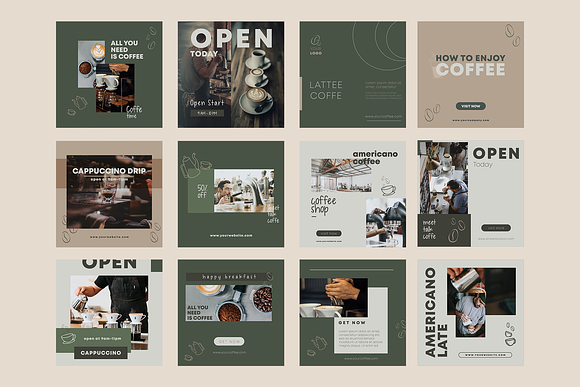 Coffeshop Instagram Templates in Instagram Templates - product preview 7