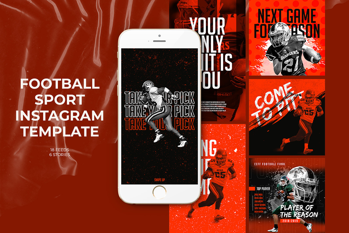 Football Sport Instagram Templates in Instagram Templates - product preview 8