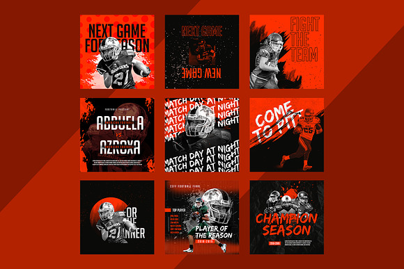 Football Sport Instagram Templates in Instagram Templates - product preview 2