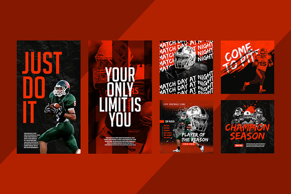 Football Sport Instagram Templates in Instagram Templates - product preview 7