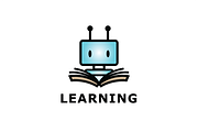 Smart Learning Robot Logo Template