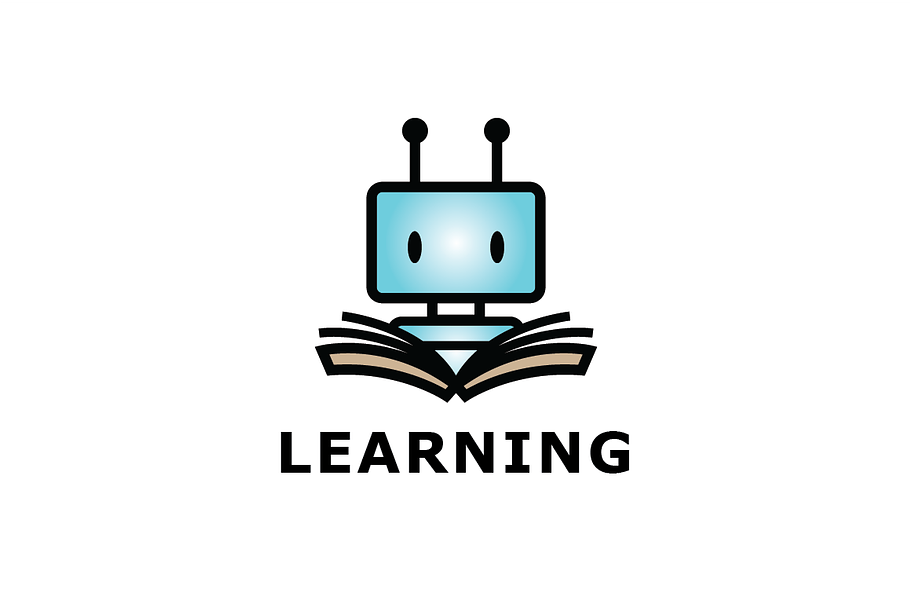 Smart Learning Robot Logo Template