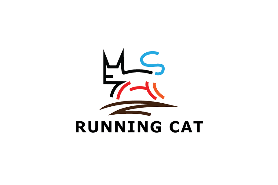 Running Cat Logo Template
