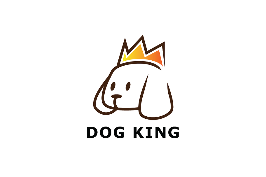 Cute Dog King Logo Template