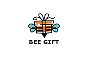 Bee Gift Box Logo Template