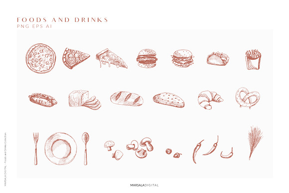 Foods & Drinks Logo Elements in Illustrations - product preview 5