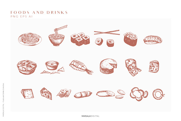 Foods & Drinks Logo Elements in Illustrations - product preview 6