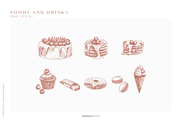 Foods & Drinks Logo Elements in Illustrations - product preview 8