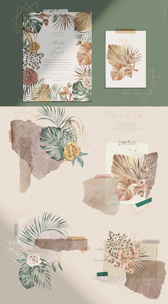 Modern Oasis Watercolor Collection in Illustrations - product preview 6