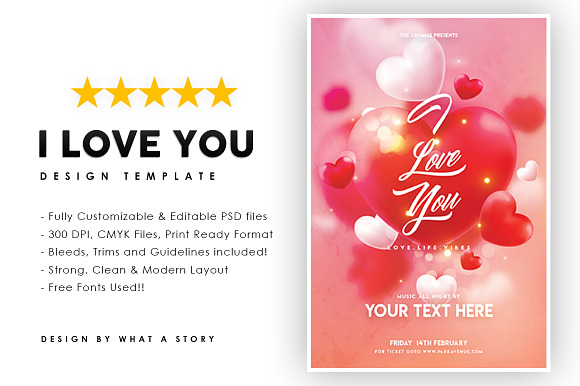 I Love You Flyer in Flyer Templates - product preview 1