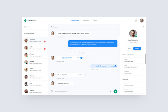 Smilechat — Chat PSD Template in UI Kits and Libraries - product preview 1
