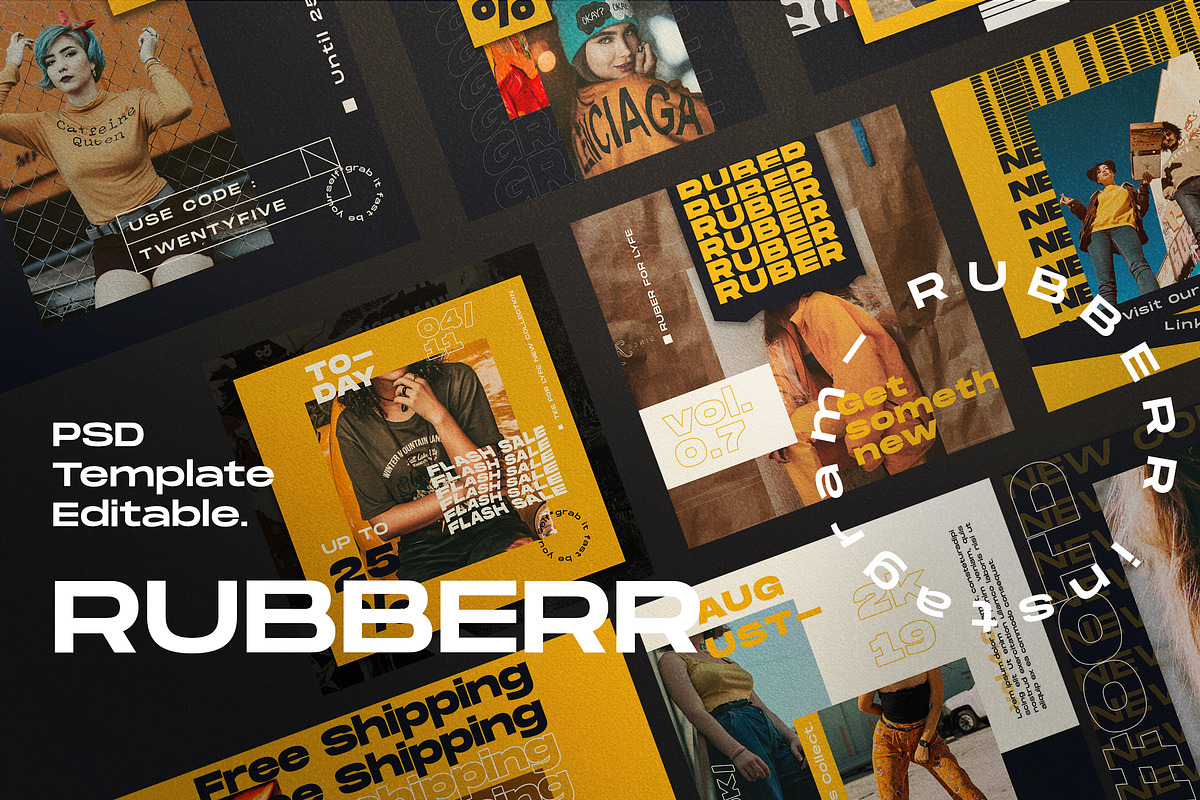 RUBBBER - Social Media Template in Instagram Templates - product preview 8