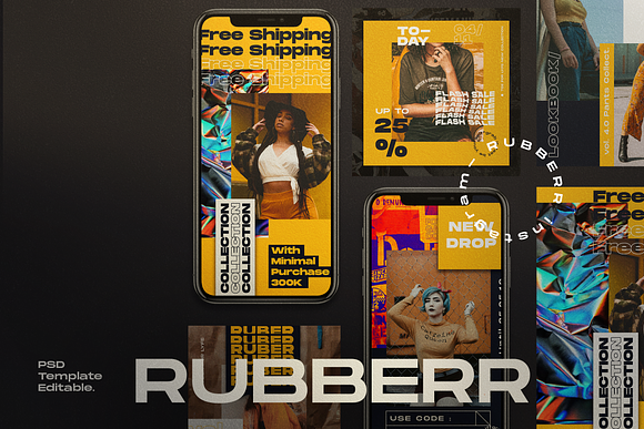 RUBBBER - Social Media Template in Instagram Templates - product preview 4