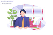Businessman Work - Illustration