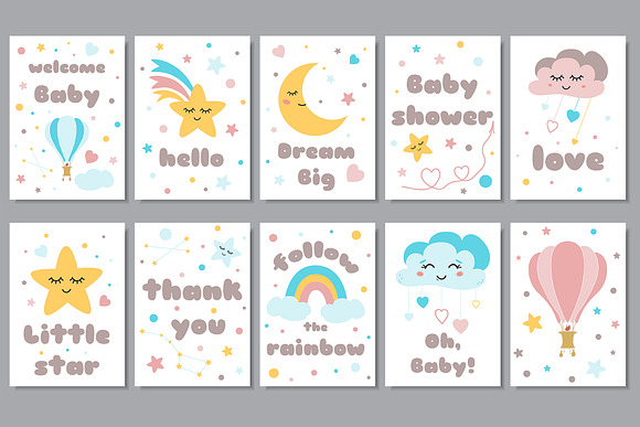 Baby Shower Invite Clipart Patterns in Illustrations - product preview 1