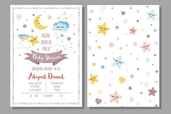Baby Shower Invite Clipart Patterns in Illustrations - product preview 2