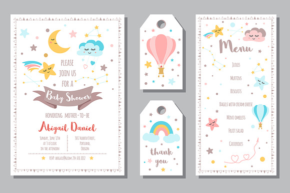 Baby Shower Invite Clipart Patterns in Illustrations - product preview 3