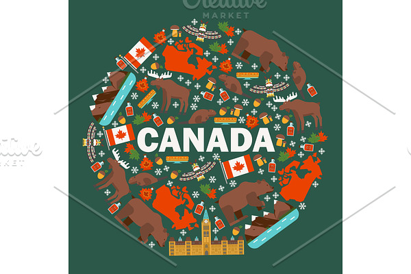 Canadian symbols and main landmarks