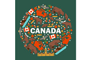 Canadian symbols and main landmarks