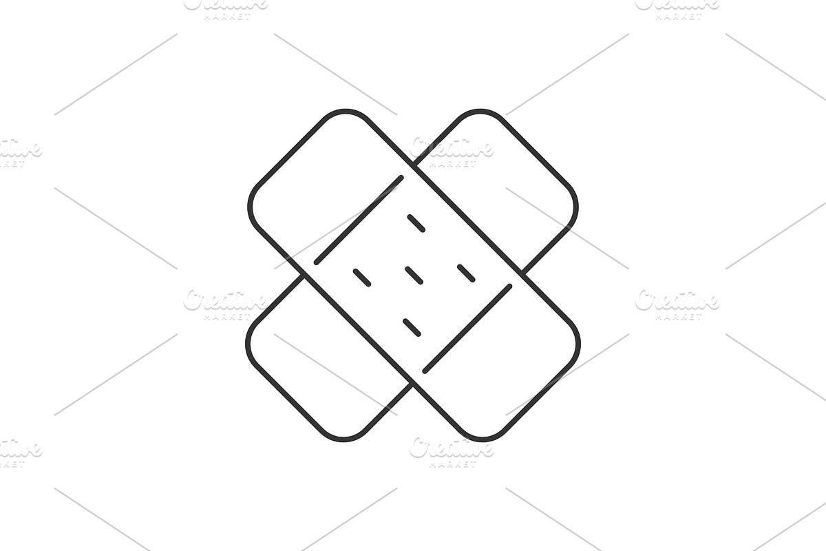 Adhesive plaster line icon on white in Icons - product preview 8