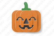 Halloween Pumpkin Cartoon in Paper