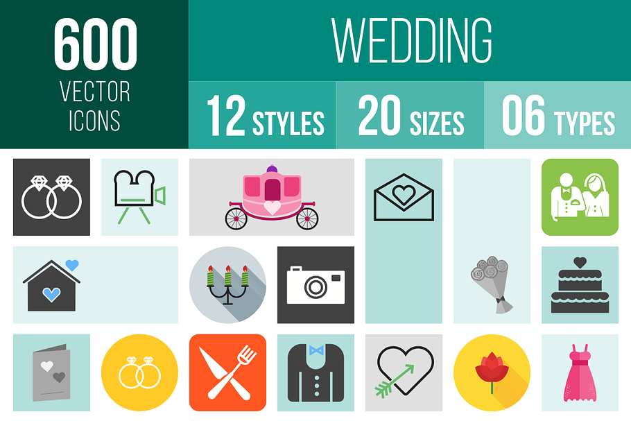 600 Wedding Icons
