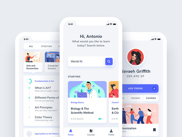 Estudio - Educational Mobile App UI in UI Kits and Libraries - product preview 2