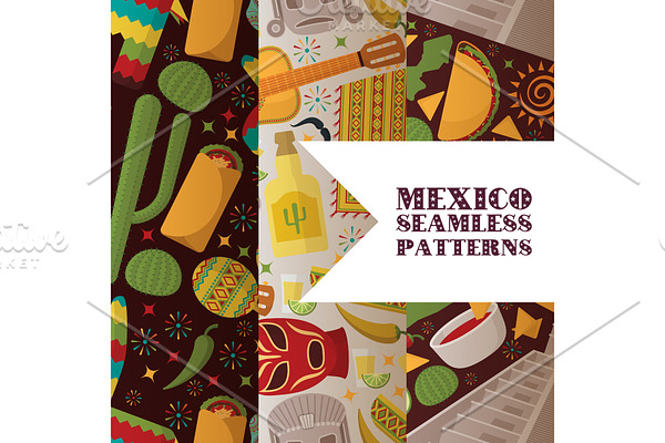 Mexico symbols seamless pattern