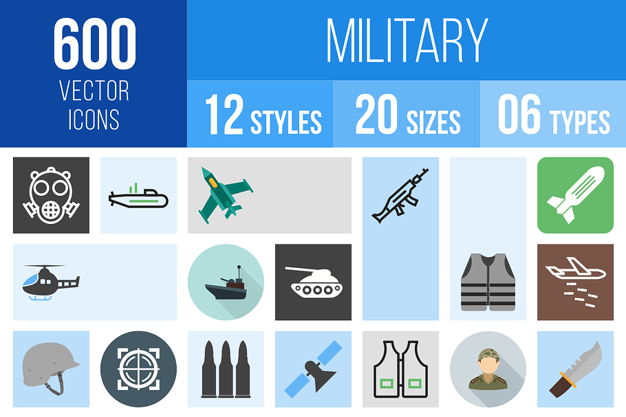 600 Military Icons in Military Icons - product preview 8