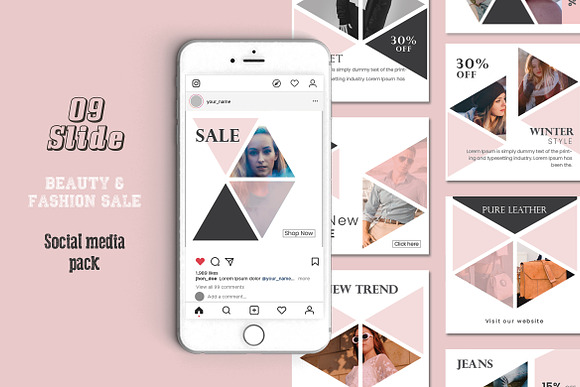 Fashion Social Media Pack in Instagram Templates - product preview 1