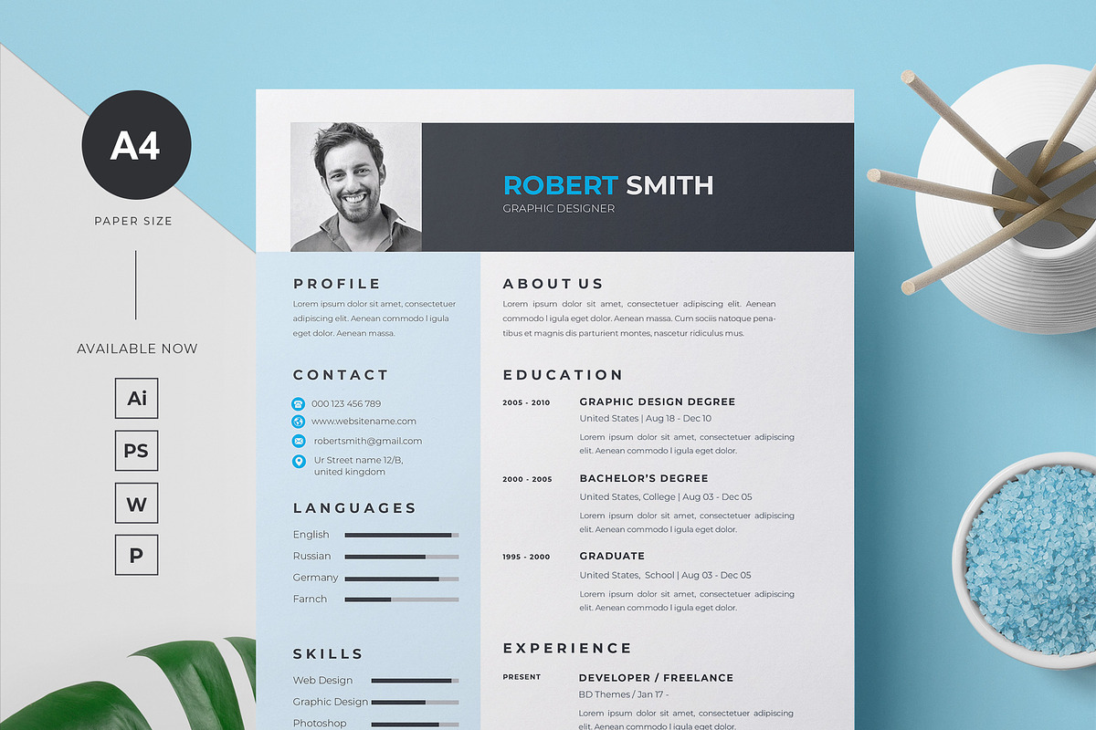 Modern Resume Template in Letter Templates - product preview 8