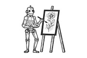 Robot artist painter sketch