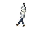 Vodka walks on its feet sketch