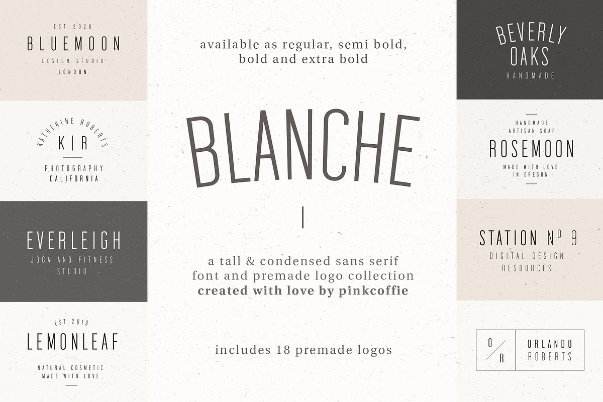 Blanche | Fonts & Premade Logo Pack in Sans-Serif Fonts - product preview 8