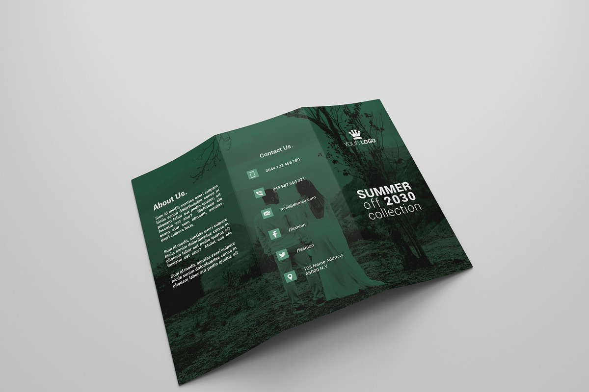 Fashion Tri-fold Brochures in Brochure Templates - product preview 8