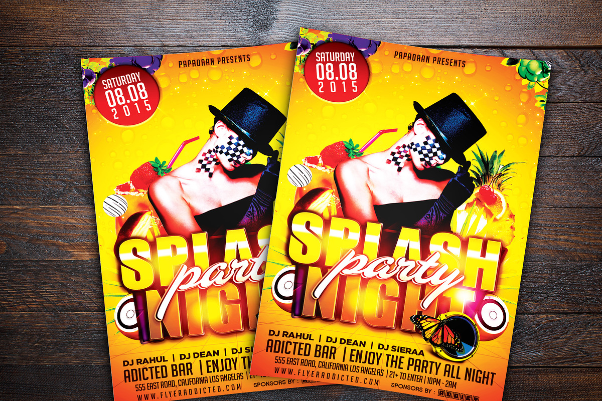 Splash Night Party Flyer in Flyer Templates - product preview 8