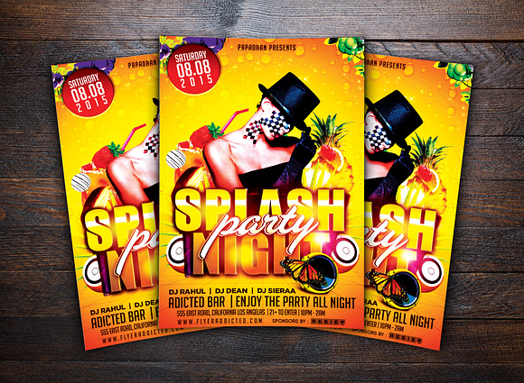 Splash Night Party Flyer in Flyer Templates - product preview 1