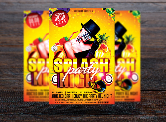Splash Night Party Flyer in Flyer Templates - product preview 2